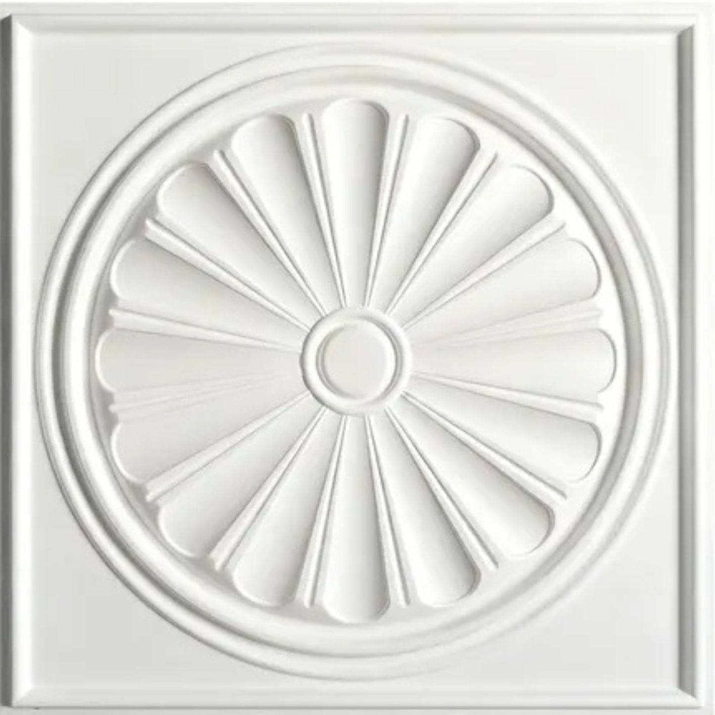 Modern PVC False Ceiling - 60x60 cm Sunburst Design White