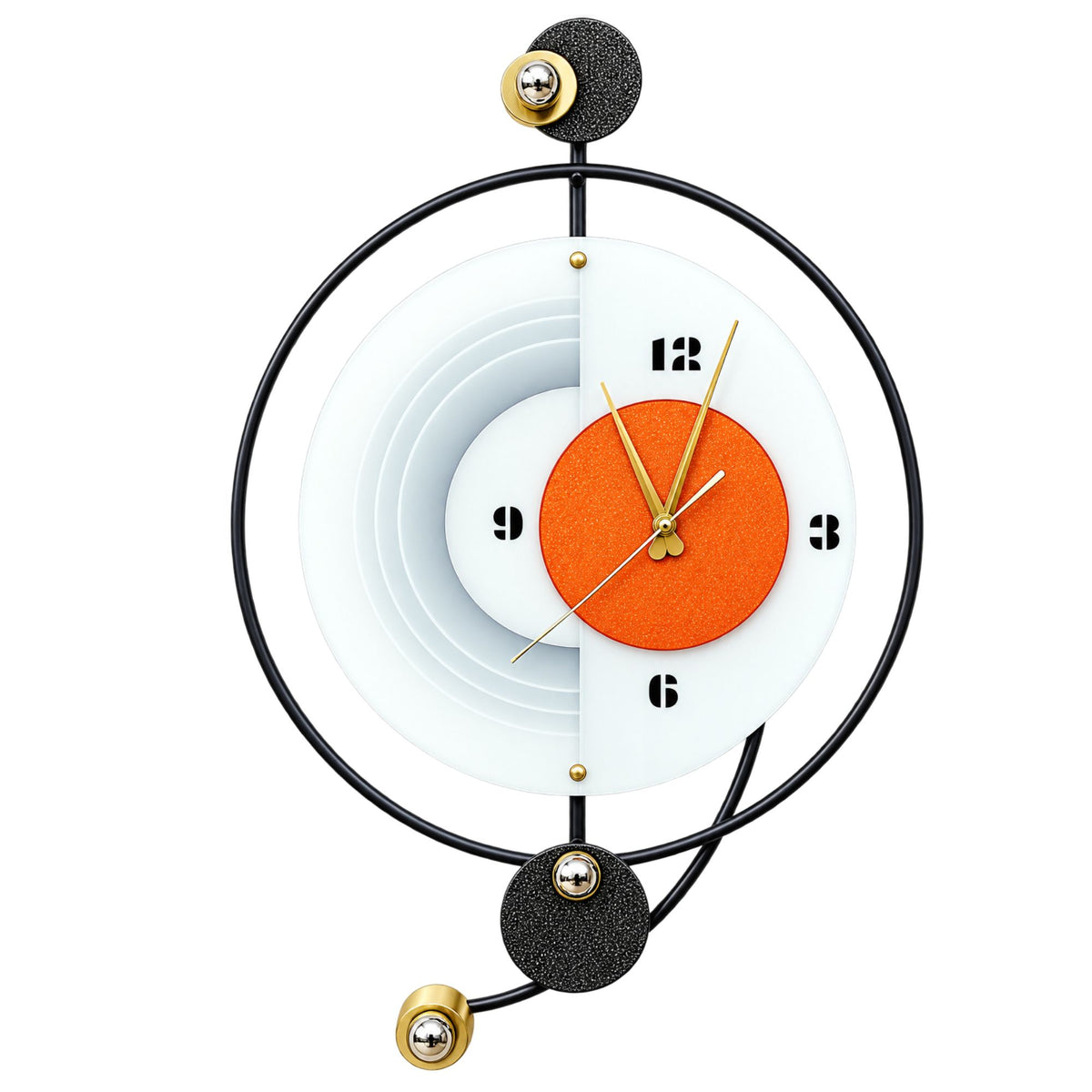 Relife Metal Wall Clock Antique Decorative | Black Ring