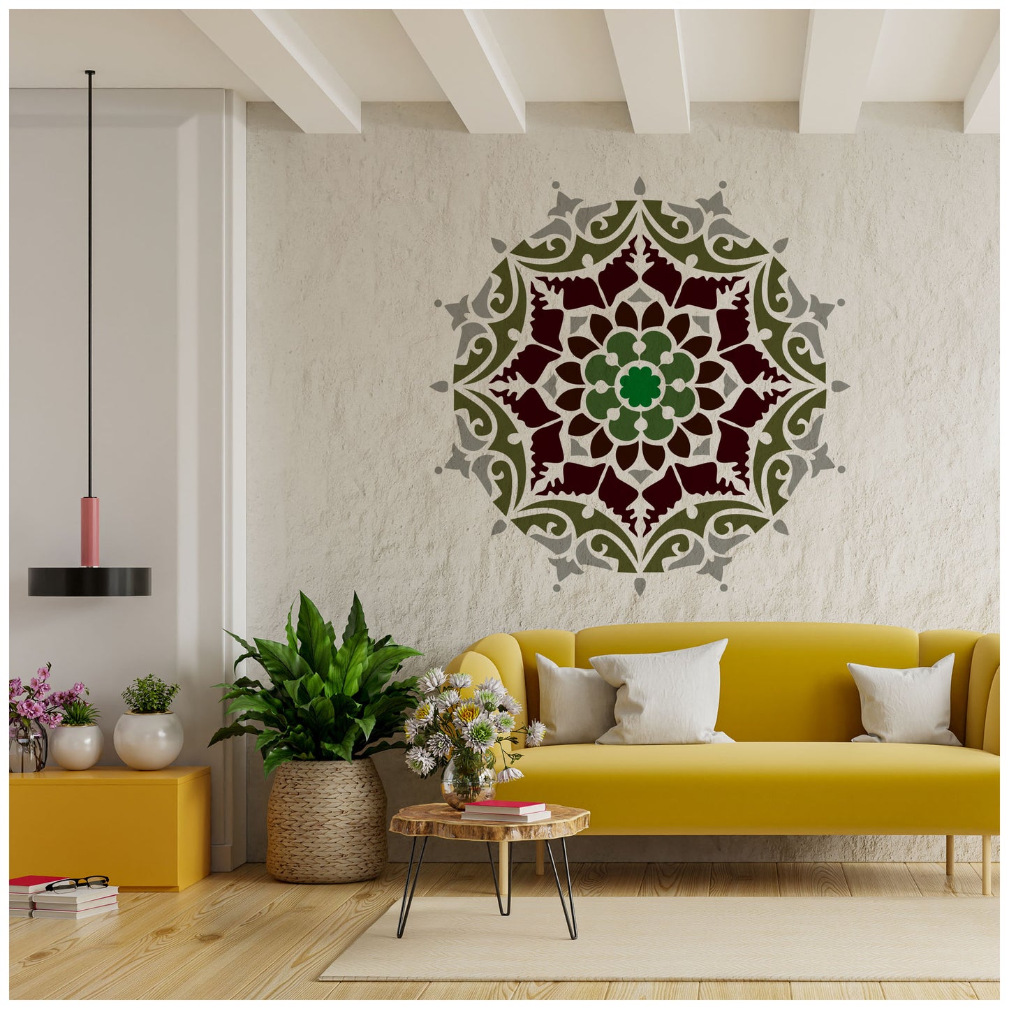 Heavenly Mandala Design Stencil for Wall Painting (KDMD1491)