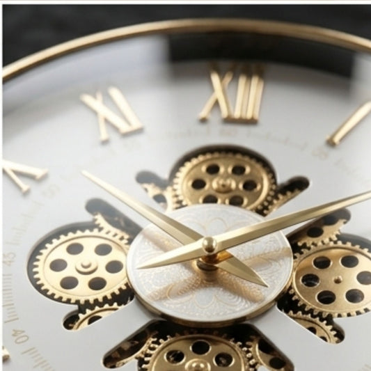 Classic Wall Clock Decorative Size-33 cm | Golden White