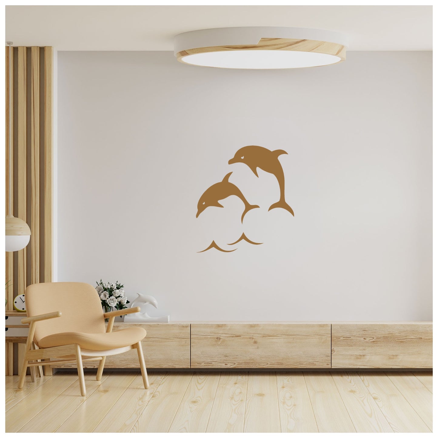 Dolphin Fish Wall Design Stencil (KHSNT140)-40X60 cm