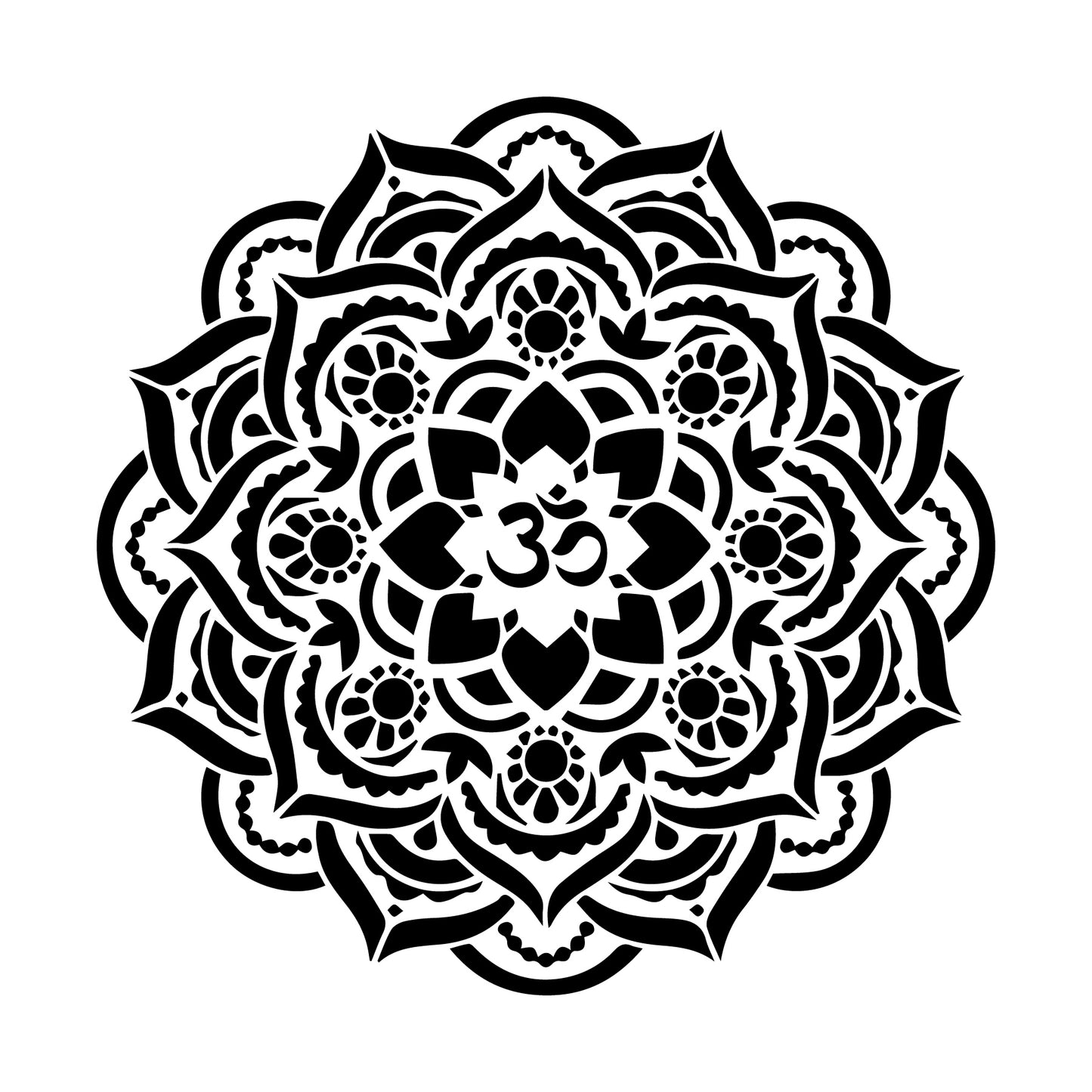 OM Mandala Stencil for Wall Painting (KDMD1497)