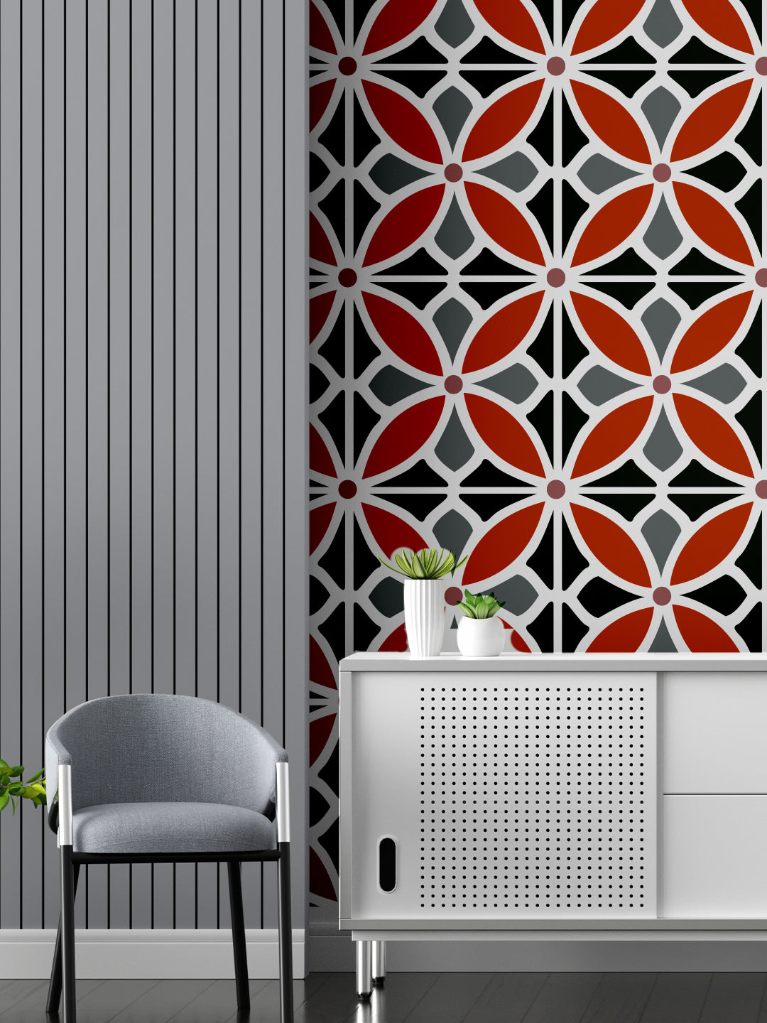 Kayra Decor Audrey Design Stencil for Wall Painting (KDMD1423)