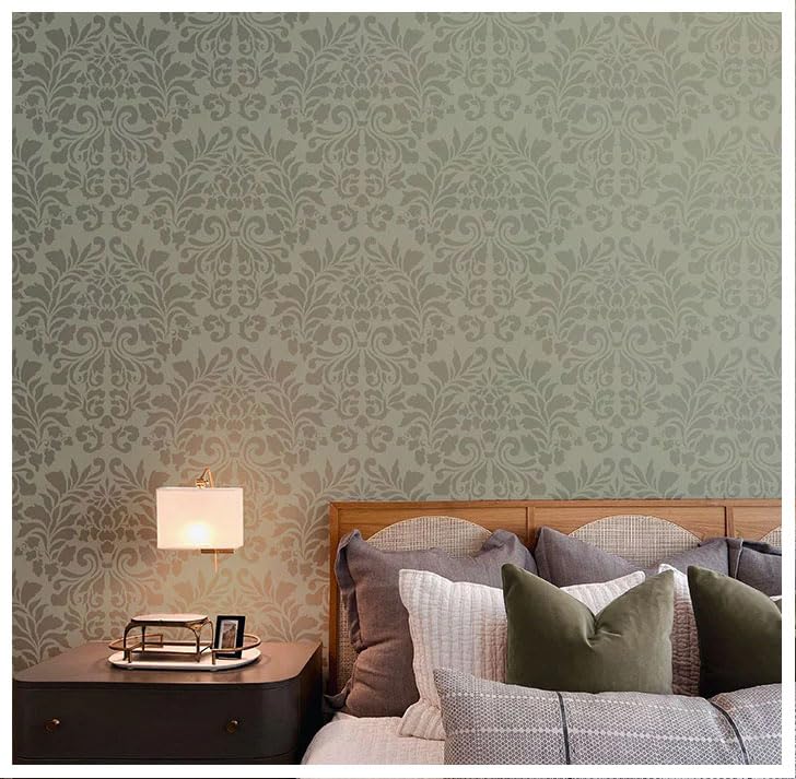 Latest Large Clarise Damask Allover Paint Wall Stencil (KDRDSS1223-2427.5)