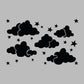 Latest Clouds and Stars kids Room Wall Stencil (KDRDSS-1258)