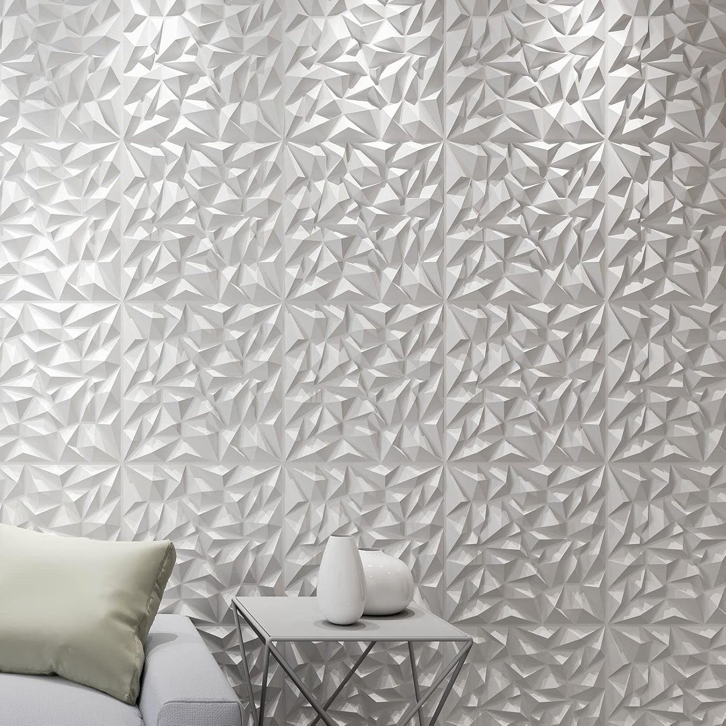 3D Wall Panels - USA Certified SGS Approved PVC Small Diamond Design 50X50 cm