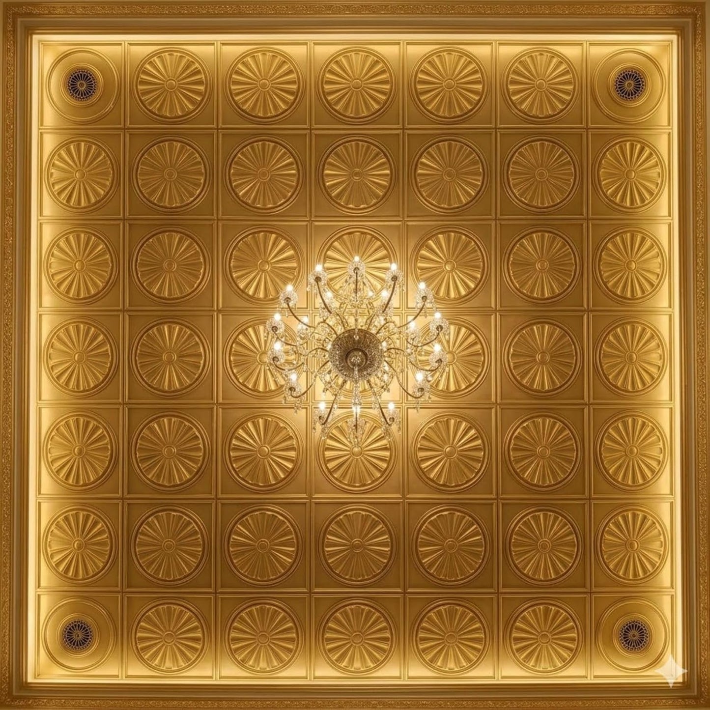 Modern PVC False Ceiling 60x60 cm - 4 Sq Ft Coverage- D206 Royal Finish