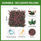 Artificial Vertical Wall Mat for Indoor & Outdoor Walls 50 cm x  50 cm, Leaves Green and Dark Pink