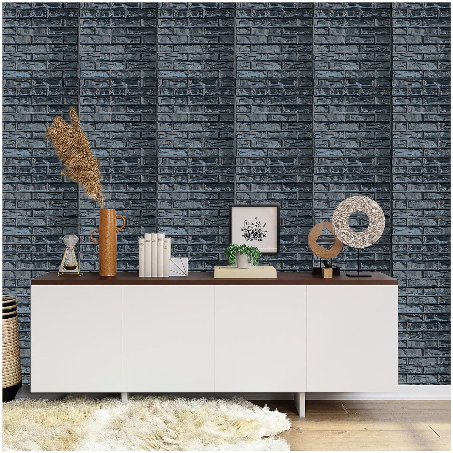Black Brick Design 3D PVC Wall Panels, A-1