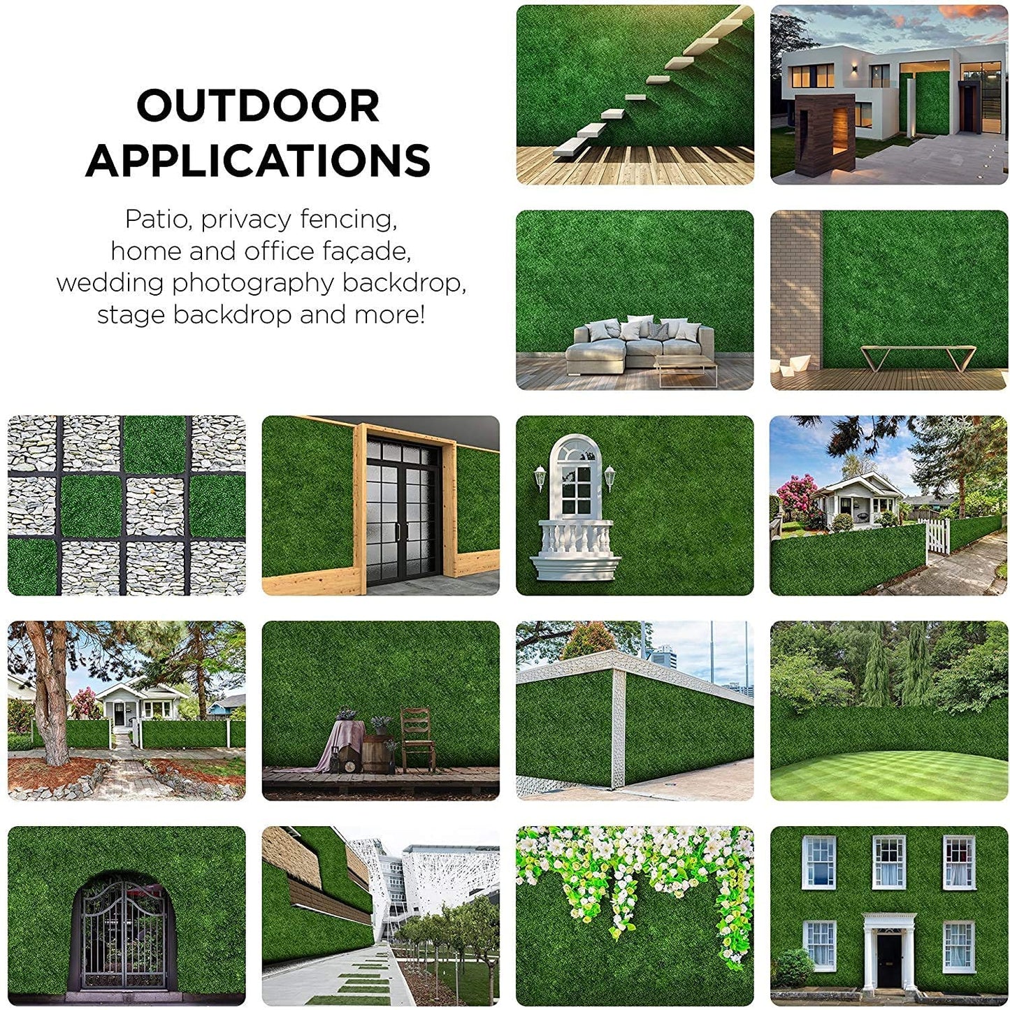 Artificial Vertical Wall Mat for Indoor & Outdoor Walls (Size 40 cm x 60 cm), Green VG5