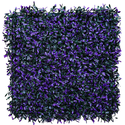 Artificial Vertical Wall Mat for Indoor & Outdoor Walls 50 cm x  50 cm, Leaves Dark Green and Purple