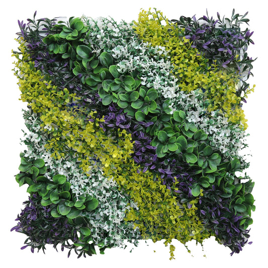 Artificial Vertical Wall Mat for Indoor & Outdoor Walls (Size- 50 cm x 50 cm), Small and Big Leaves Multicolour