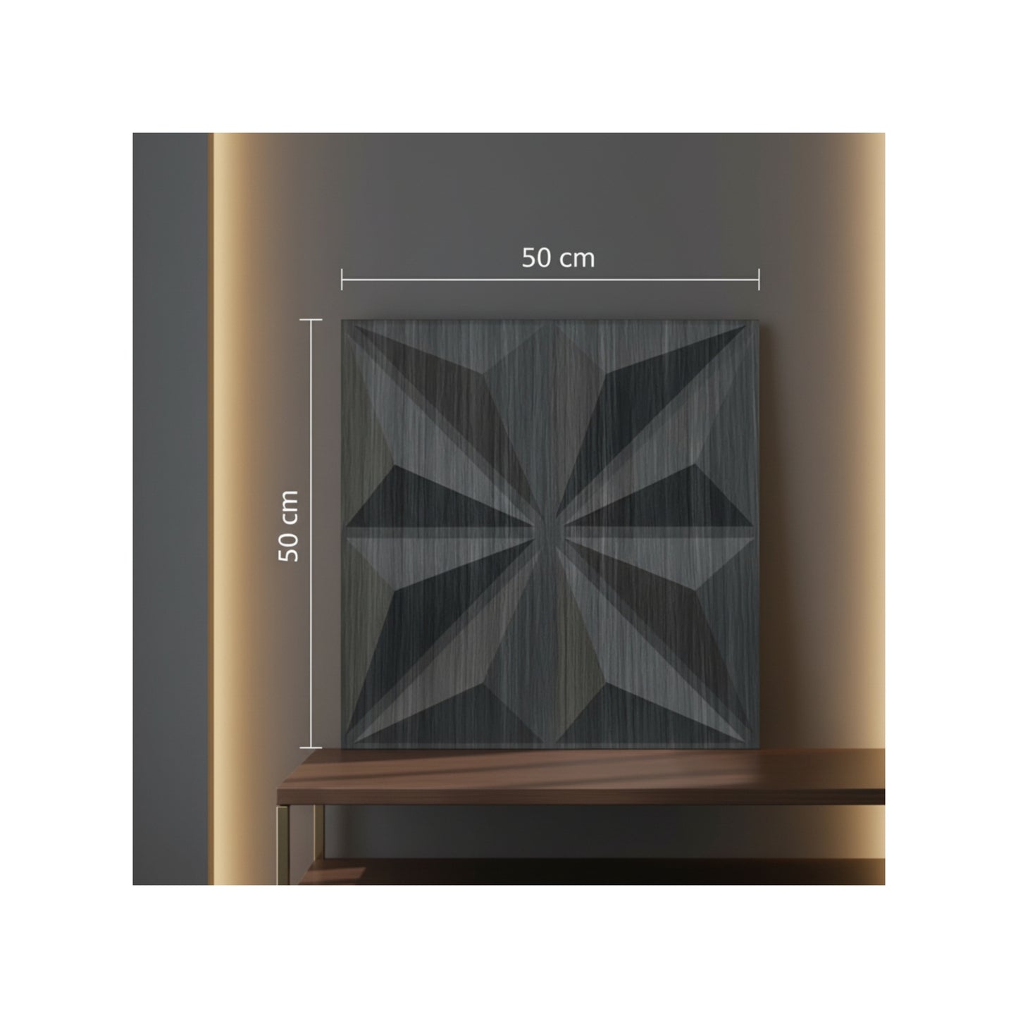 Black Crystal Design 3D Wall Panel Front View-4