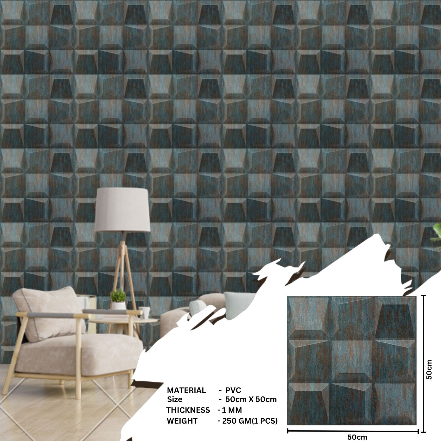 Rustic Wood 3D Wall Panels Cubical Design-2