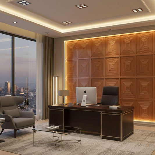 Dark Wood Pyramid Design 3D Wall Panel-1