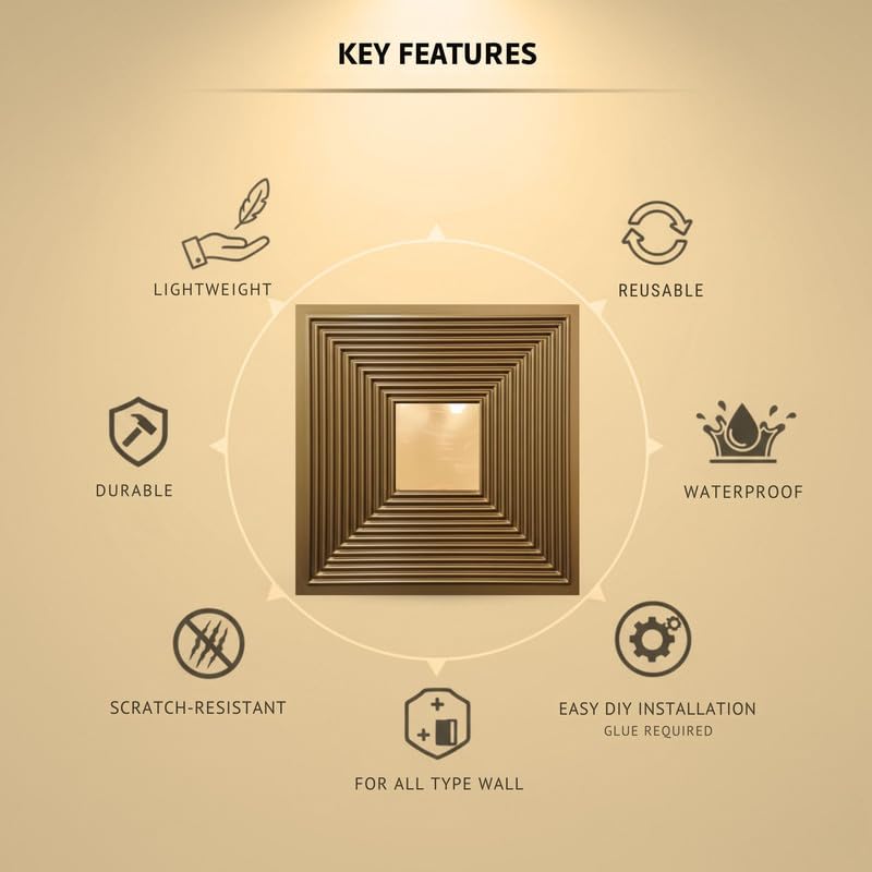 Golden 3D Wall Panels Line Design