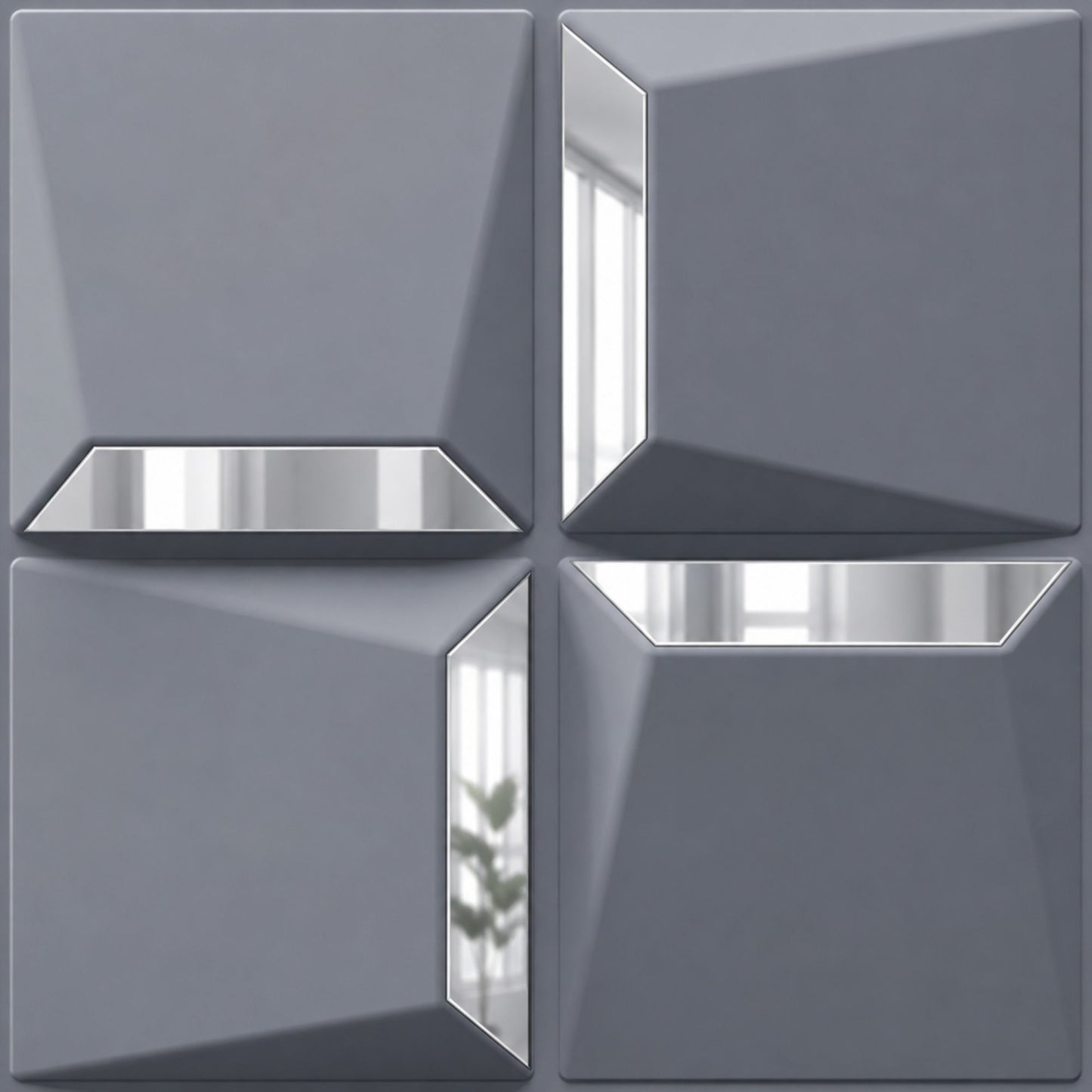 Gray Silver Acrylic Cube Design 3D Wall Panel