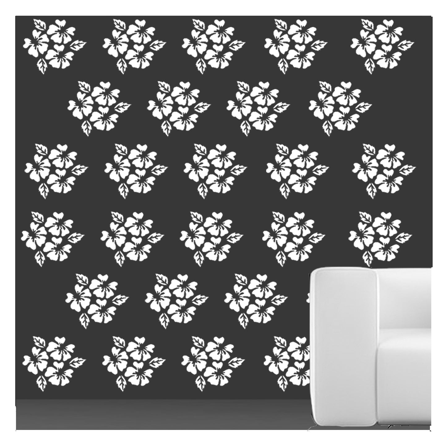 Floral Wall Design Stencil (KHS355)