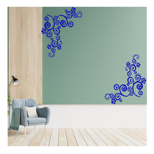 Swirl Flower Wall Design Stencil (KHS374)