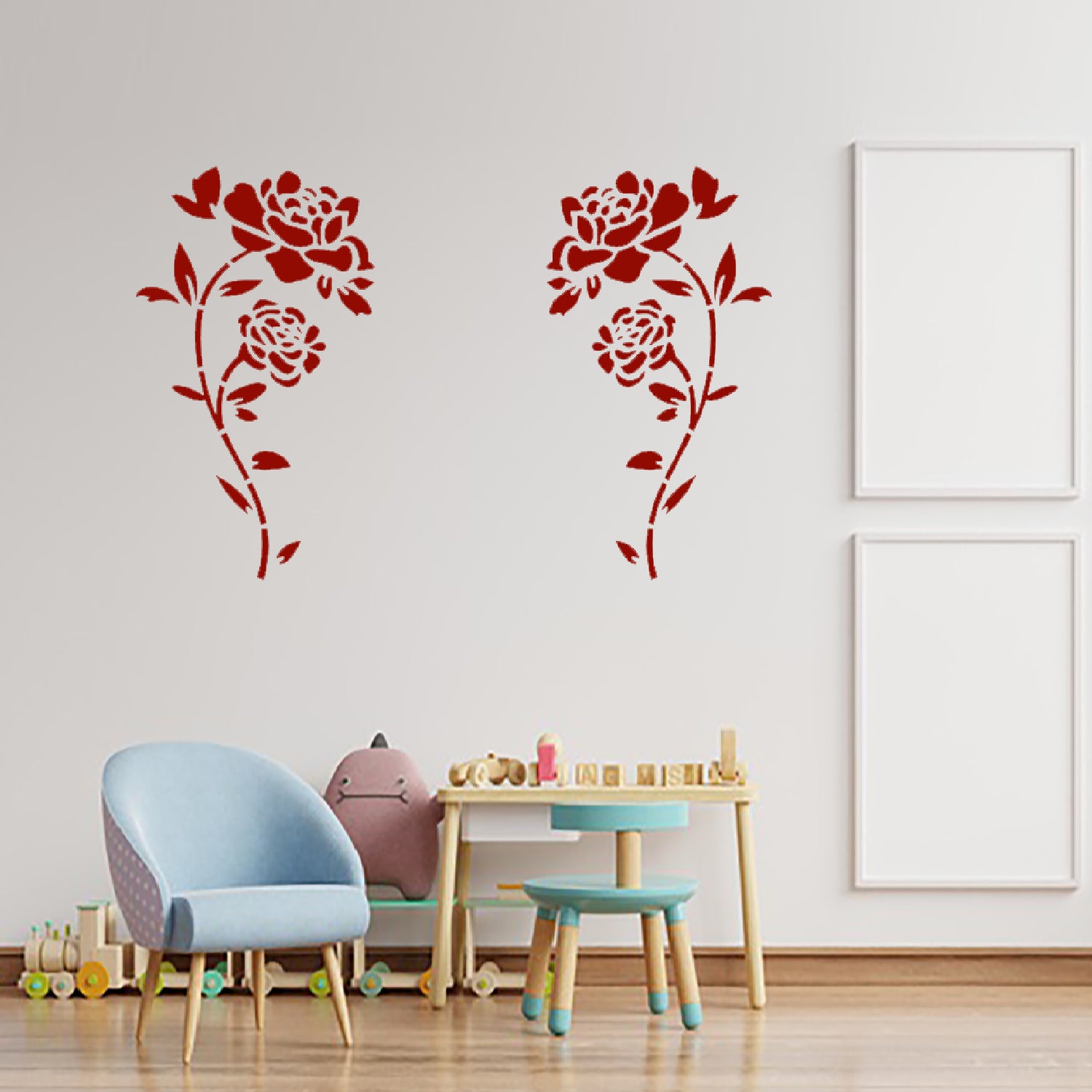 Rose Flower Wall Stencil (KHSNT007) – Kayra E Commerce Private Limited