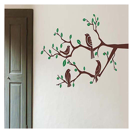 Large Size Talking Birds Wall Design Stencil (KHSNT376)