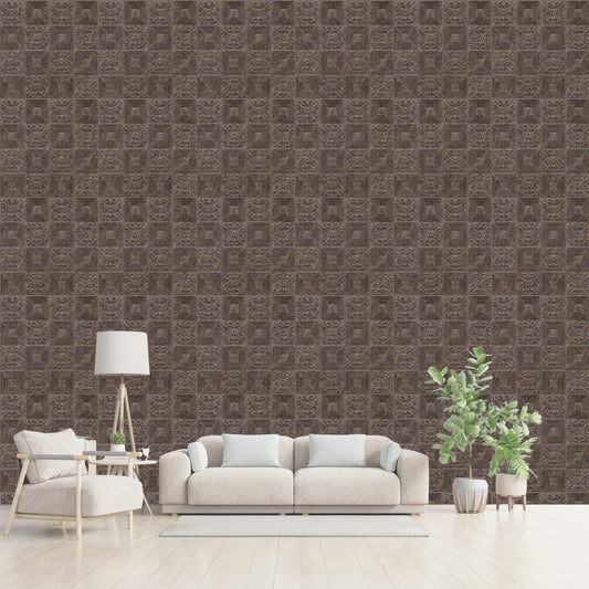 Mangum Brown Self Adhesive Wall Panels Flower Design