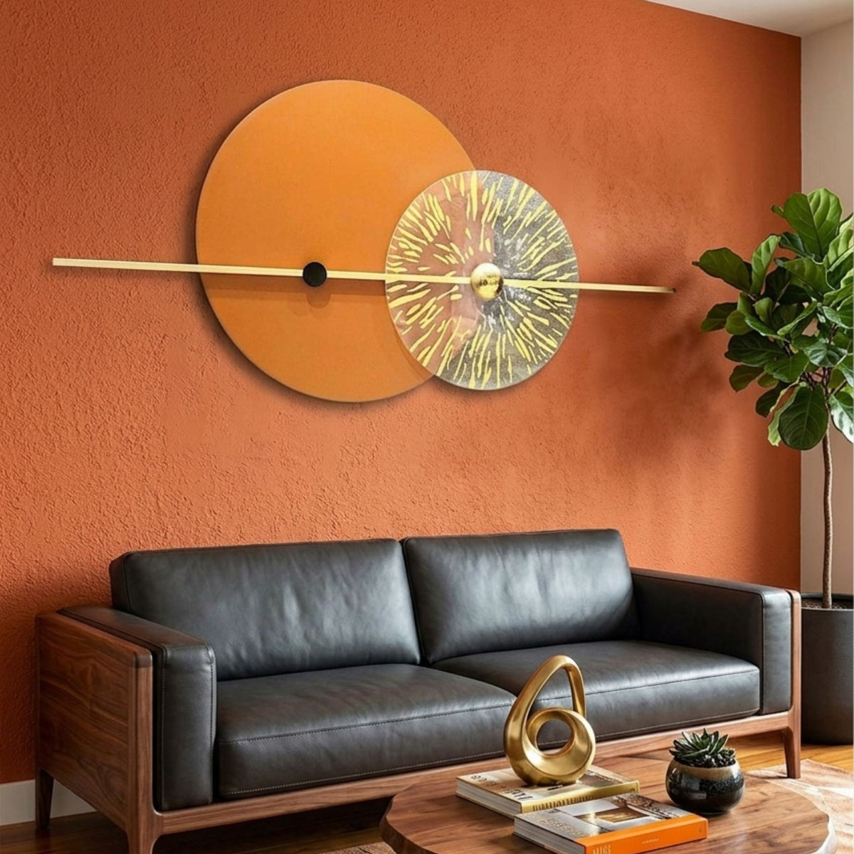 Metal Wall Art - Size 150X70 cm| Orange Art