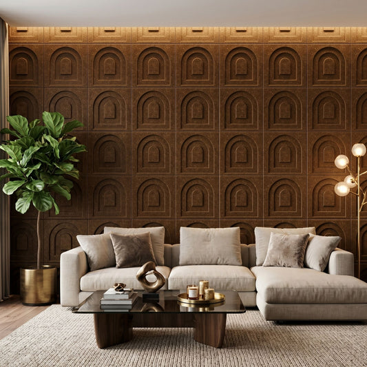 Metallic Bronze Archi Design 3D Wall Panel-1