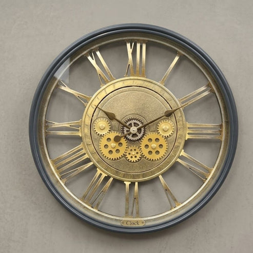Classic Wall Clock Decorative Size-38 cm | Roman Grey