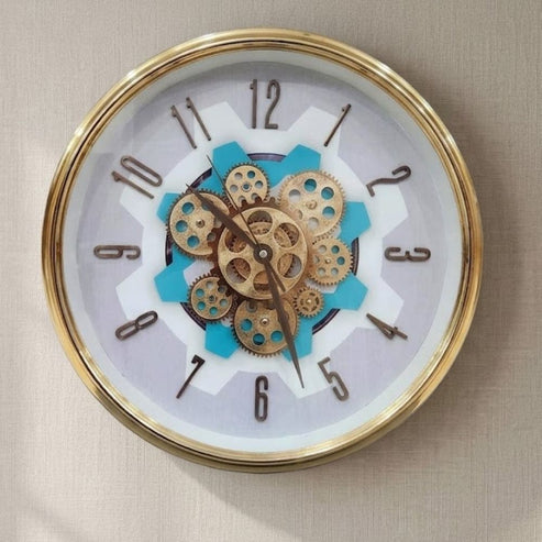 Classic Wall Clock Decorative Size-41 cm | Gold Blue