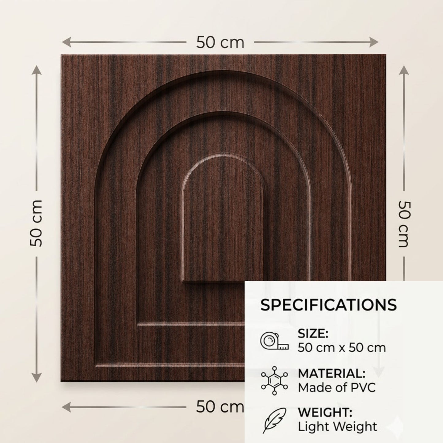 Walnut Wood Archi Design 3D Wall Panel-3