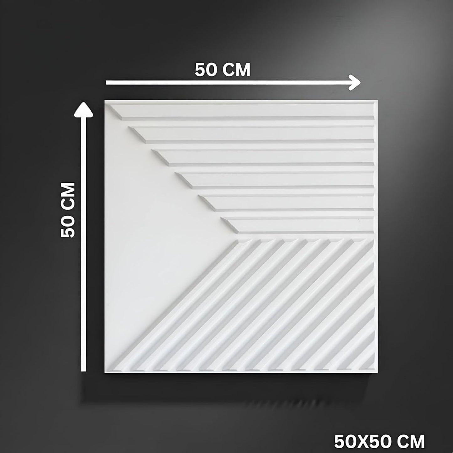 White 3D Wall Panels Triple Stripe Design