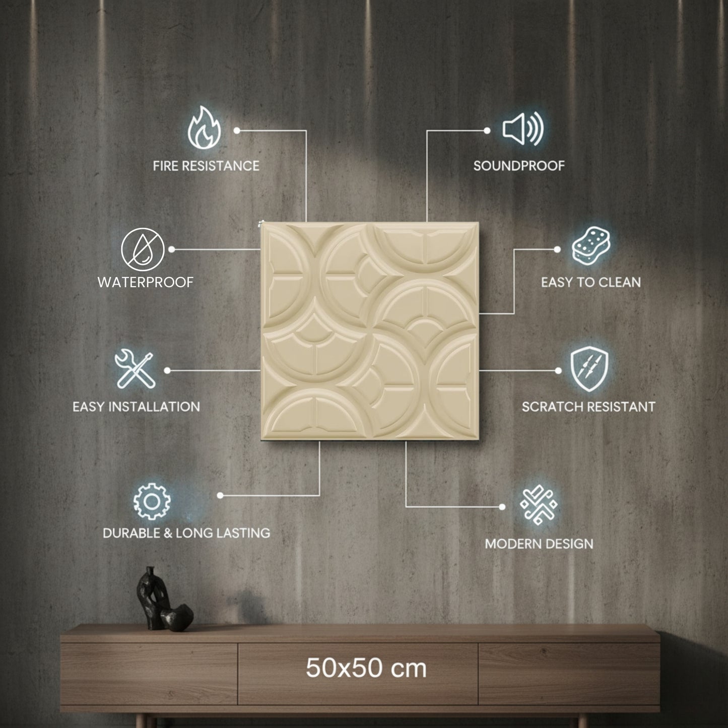 White Tail 3D Wall Panels Luna Design