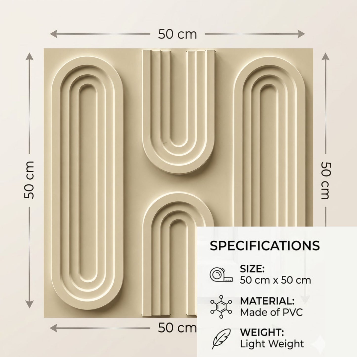 White Tail Loops Design 3D Wall Panel-3