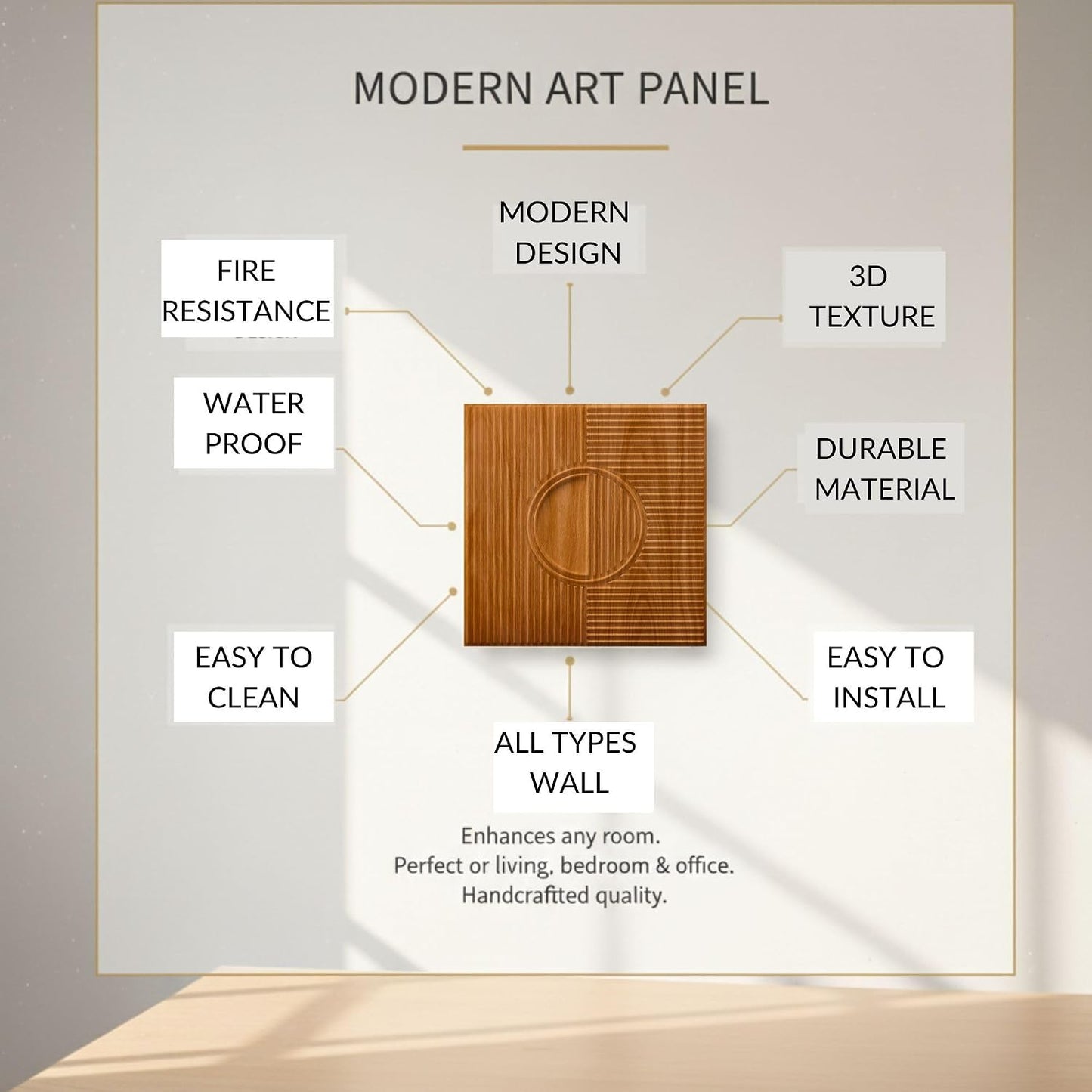 Wood Fluted Circle Design 3D Wall Panel-2
