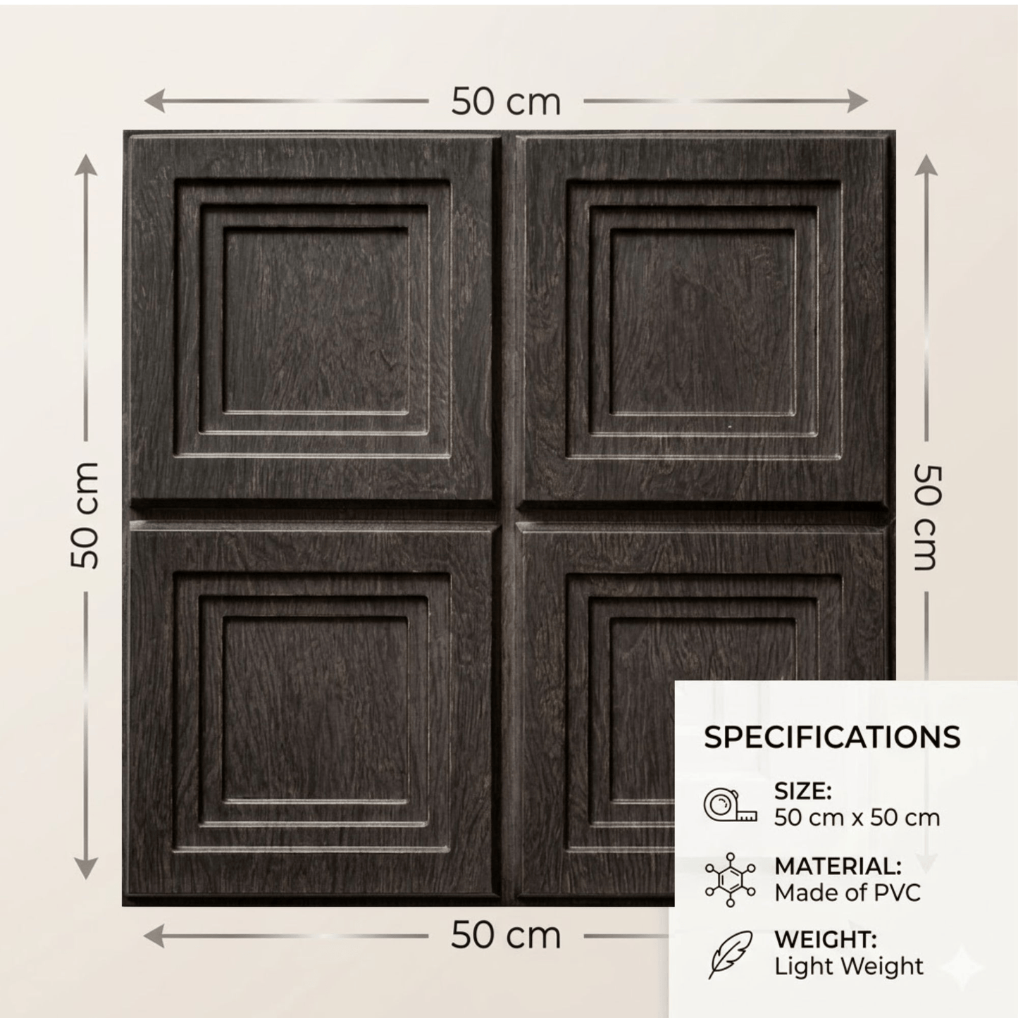 Wood Gray Square Box Design 3D Wall Panel-3