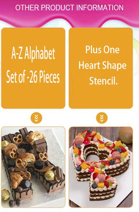 A to Z Alphabet Letter Cake Stencils -20.3 cm (Pack of 1)