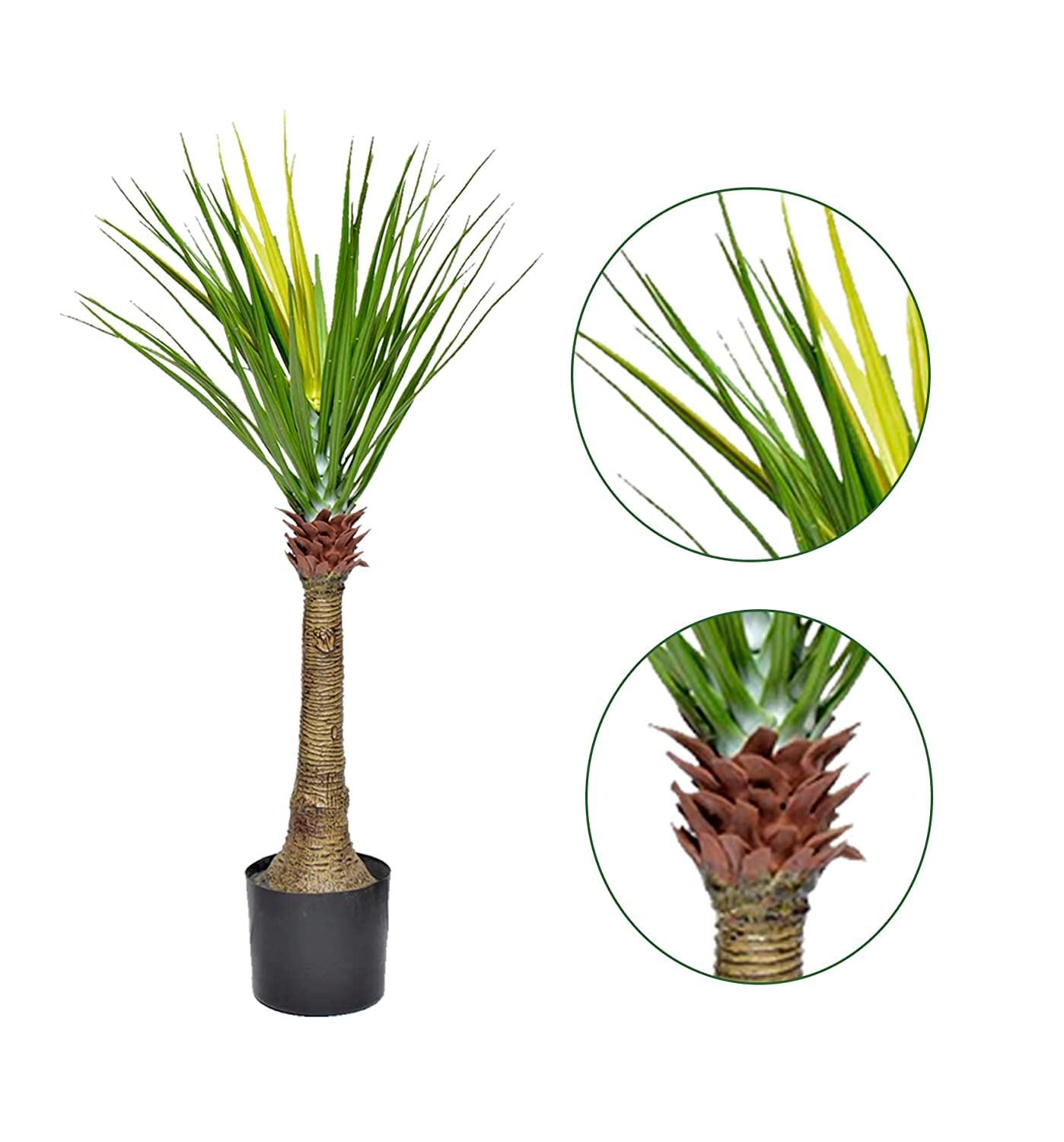 Artificial Cactus Plant - Artificial Plants for Home Decor with Black Pot (Green, 1 Piece) - 3 Feet