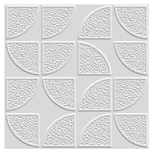 Kayra Decor 3D Self Adhesive Wall Panel -White Color Quarter Circle Design - 50 X 50 cm