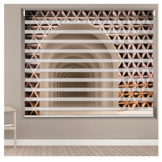 Zebra Blinds for Windows and Doors with Dual Shade, Horizontal Stripes, Blinds for Home & Office (Customized Size, Unique Art)
