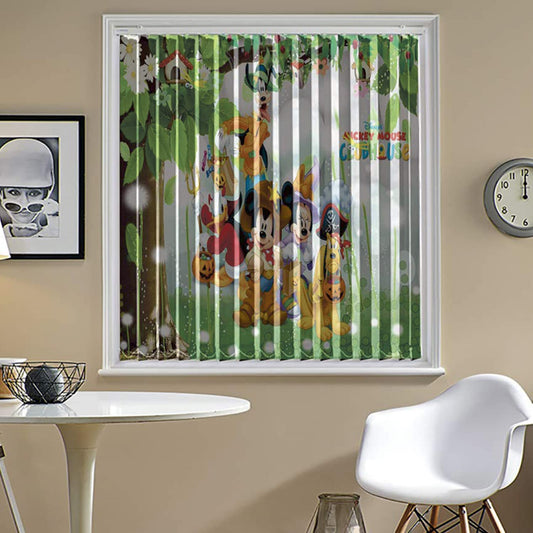 Vertical Blinds for Windows,French Door and Sliding Door Blinds for Smart Home Office, (Customized Size, Mickey Mouse Club)
