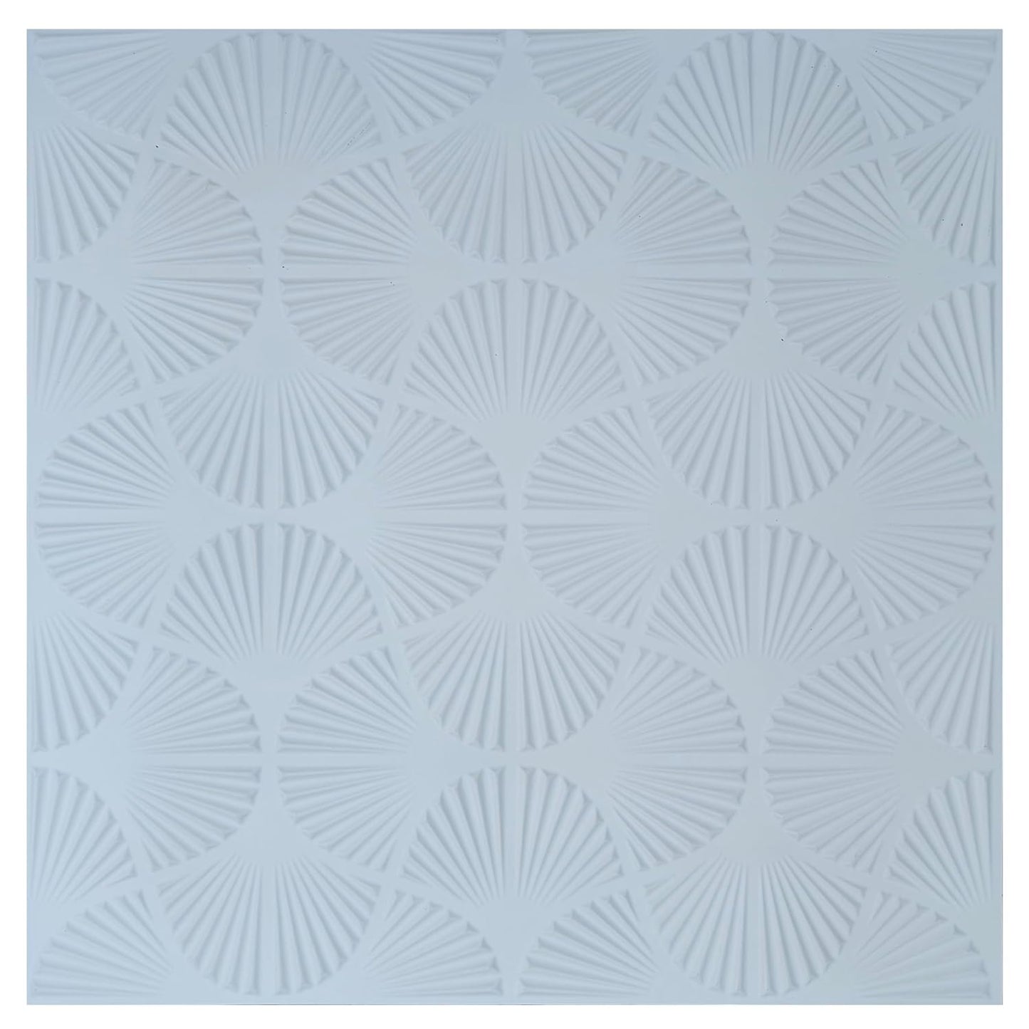 Kayra Decor 3D Self Adhesive Wall Panel -White Hand Fan Design - (Size 50 x 50 CM)