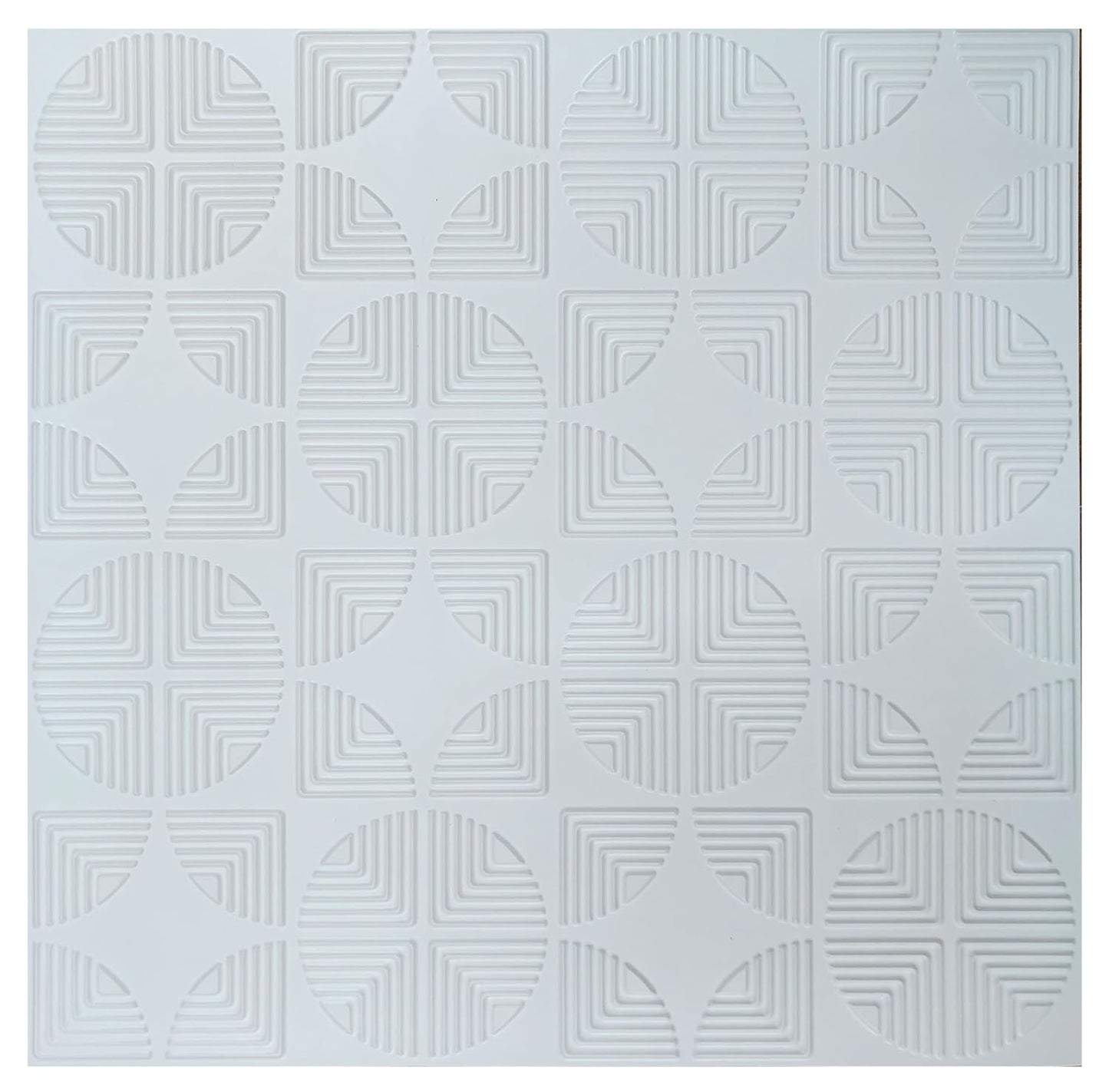 Kayra Decor 3D Self Adhesive Wall Panel -White Geometric Design - (Size 50 x 50 CM)