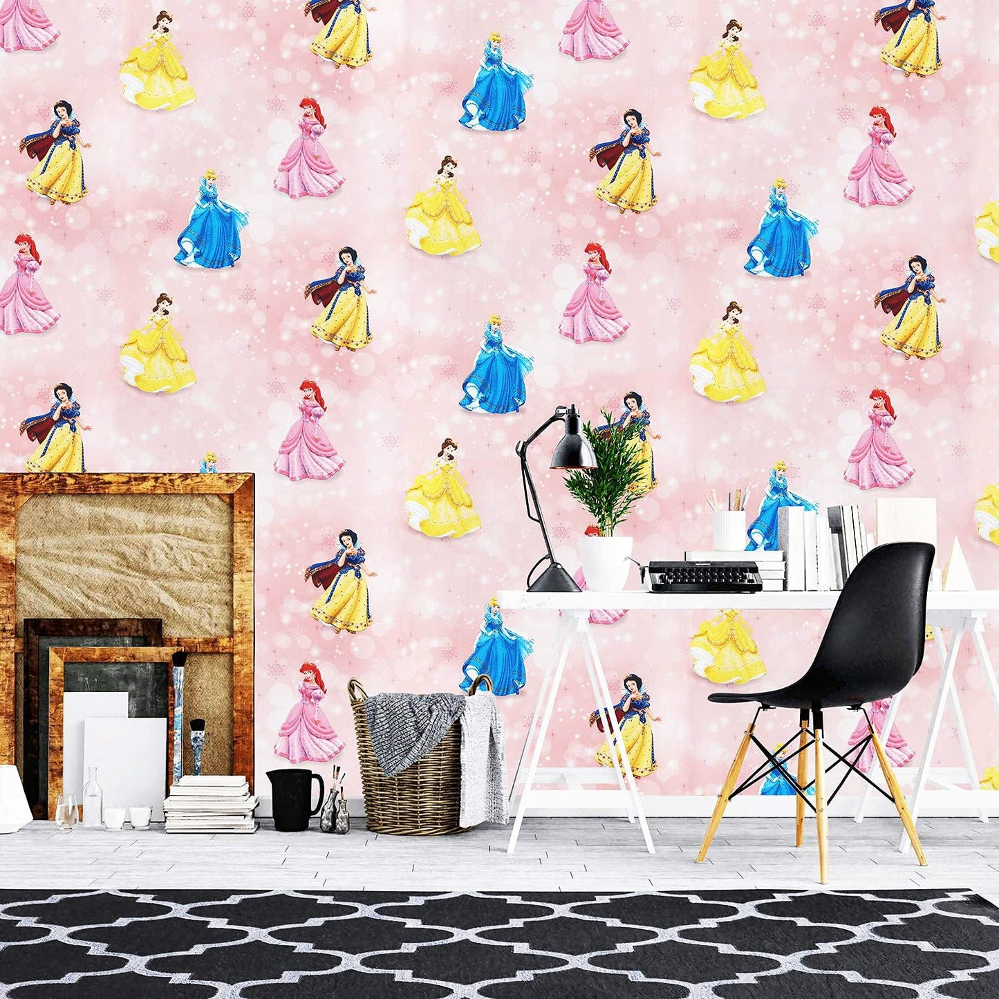 3D Latest Barbie Design Light Pink Wallpaper Roll for Home Walls 57 Sq Ft (0.53m or 33 Feet)