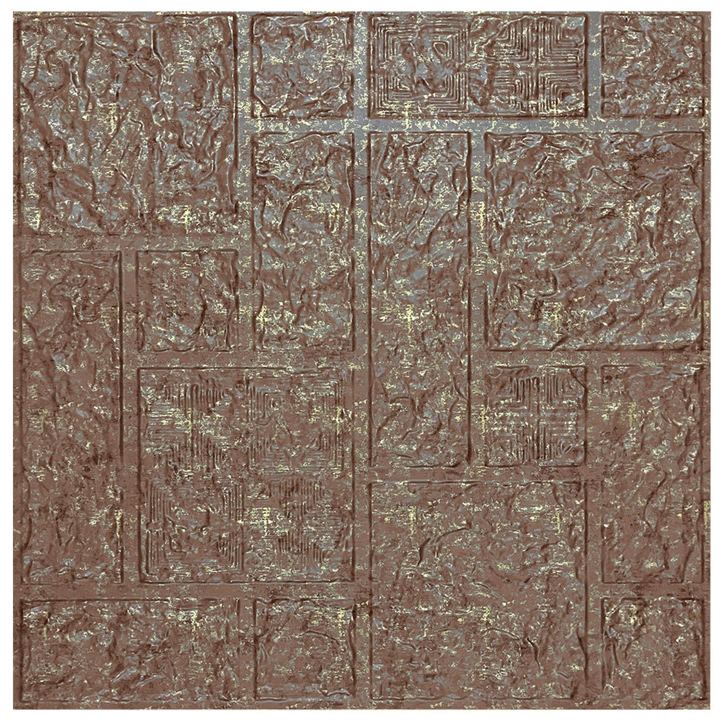 Kayra Decor 3D Self Adhesive Wall Panel - Brown Color Abstract Design - 50 X 50 cm