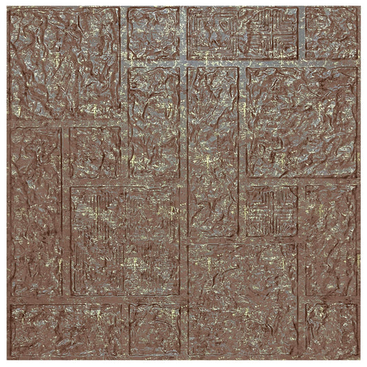 Kayra Decor 3D Self Adhesive Wall Panel - Brown Color Abstract Design - 50 X 50 cm