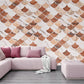 3D Latest Semi-Circle Design White & Brown Wallpaper Roll for Home Walls 57 Sq Ft (0.53m or 33 Feet)