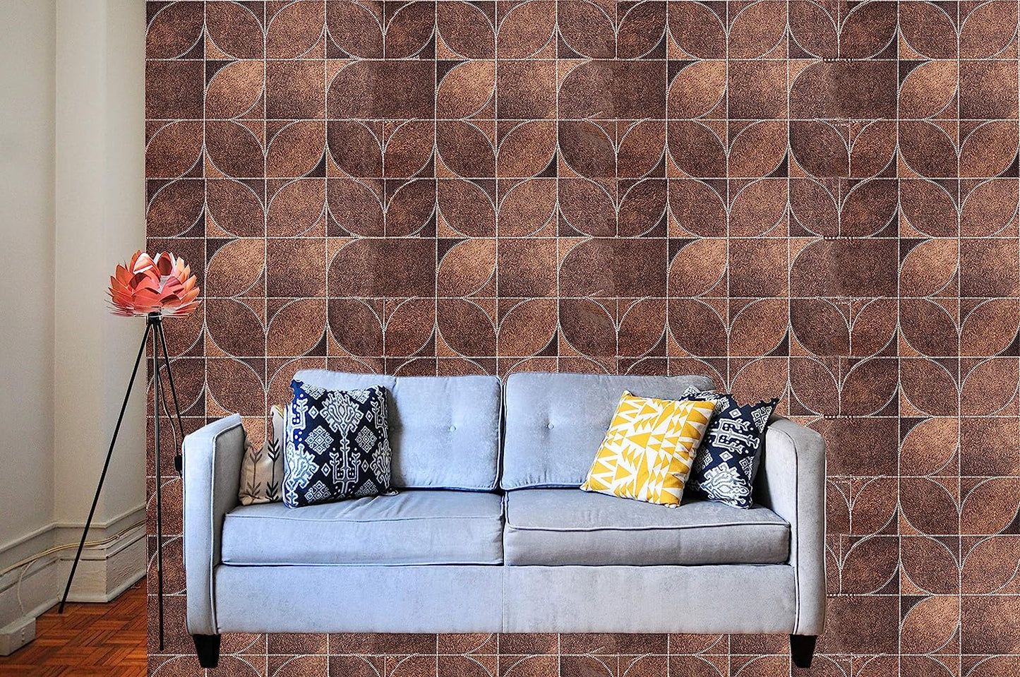 3D Latest American Leather Design Brown Wallpaper Roll for Home Walls 57 Sq Ft (0.53m or 33 Feet)
