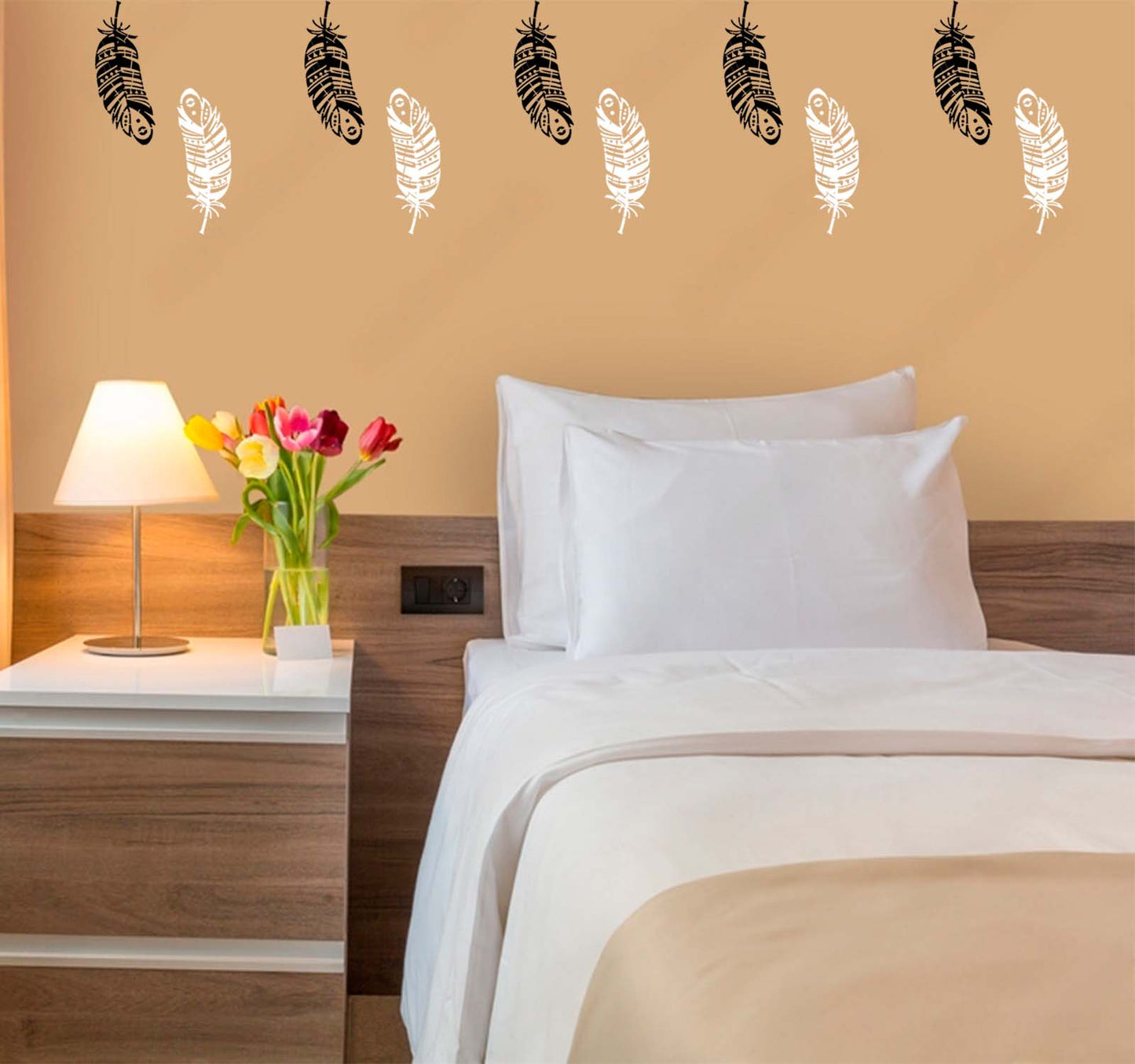 Feather Wall Design Stencil (KHSNT205)