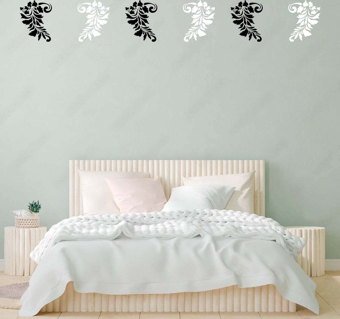 Swirl Flower Wall Design Stencil (KHSNT206)